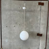 Vintage Round 12" While Glass Hanging Ball Lamp Fixture