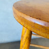 Antique English Oak Stool With Caster Wheels