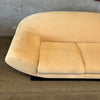 Vintage Natural Suede Love Seat Black Lacquered Base