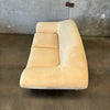 Vintage Natural Suede Love Seat Black Lacquered Base