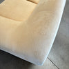 Vintage Natural Suede Love Seat Black Lacquered Base