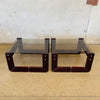 Pair of 1970s Percival Lafer Smoked Glass Top Side Tables