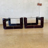 Pair of 1970s Percival Lafer Smoked Glass Top Side Tables