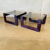 Pair of 1970s Percival Lafer Smoked Glass Top Side Tables