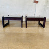 Pair of 1970s Percival Lafer Smoked Glass Top Side Tables