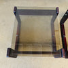 Pair of 1970s Percival Lafer Smoked Glass Top Side Tables