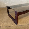 1970s Percival Lafer Smoked Glass Top Coffee Table