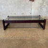 1970s Percival Lafer Smoked Glass Top Coffee Table