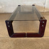 1970s Percival Lafer Smoked Glass Top Coffee Table