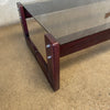 1970s Percival Lafer Smoked Glass Top Coffee Table