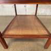 Vintage Walnut And Cane Side Table