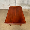 Vintage Walnut And Cane Side Table