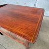 Vintage Walnut And Cane Side Table