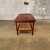 Vintage Walnut And Cane Side Table