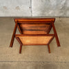 Vintage Walnut And Cane Side Table