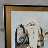 Vintage Japanese Kabuki Dancer Framed Tapestry