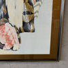 Vintage Japanese Kabuki Dancer Framed Tapestry