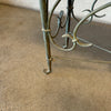 Travertine & Scrolled Metal Console Table