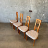 Set of Four Teak High Back Dining Chairs