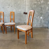 Set of Four Teak High Back Dining Chairs