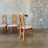 Set of Four Teak High Back Dining Chairs