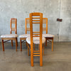 Set of Four Teak High Back Dining Chairs