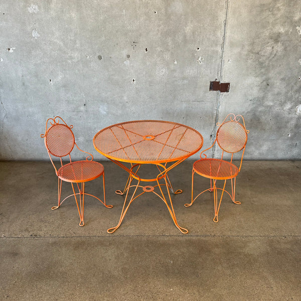 Mid Century Outdoor Table & Two Chairs