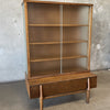 Mid Century John Keal Wall Unit / Vitrine With Drawer For Brown Saltman