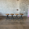 Set of Four Adjustable Industrial Barstools