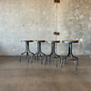 Set of Four Adjustable Industrial Barstools