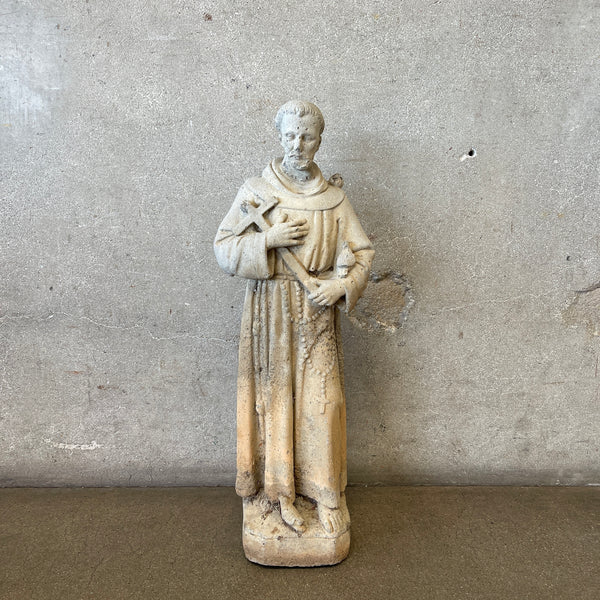 Vintage Cement Saint Statue