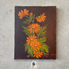 1960s Oil On Canvas Floral Painting Signed Cates