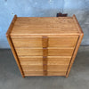 Post Modern John Boyd Designs Solid Oak Highboy Dresser Circa 1980