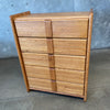 Post Modern John Boyd Designs Solid Oak Highboy Dresser Circa 1980