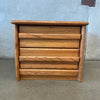 Post Modern John Boyd Designs Solid Oak Highboy Nightstand Circa 1980