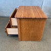 Post Modern John Boyd Designs Solid Oak Highboy Nightstand Circa 1980