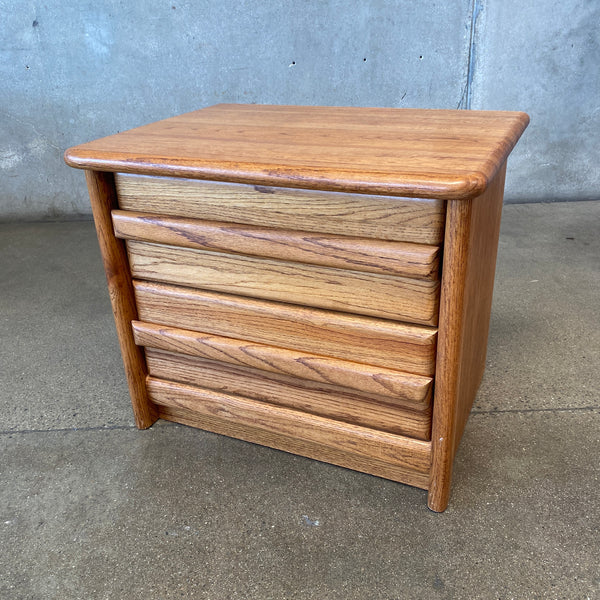 Post Modern John Boyd Designs Solid Oak Highboy Nightstand Circa 1980