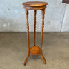 Antique Oak Twist Plant Stand California Design