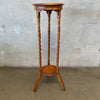 Antique Oak Twist Plant Stand California Design