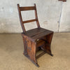 19th Century Antique Arts & Crafts Library Step Ladder / Metamorphic Chair