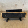 Mid Century Brass & Black Steel Footed Log Holder - France c. 1960s