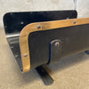 Mid Century Brass & Black Steel Footed Log Holder - France c. 1960s