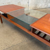 Mid Century Surfboard Coffee Table With Glass Inserts In The Style of G-Plan