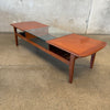 Mid Century Surfboard Coffee Table With Glass Inserts In The Style of G-Plan