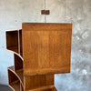 Modernist Curved Wood Bookcase