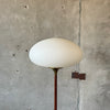 Mid Century Walnut & Brass Laurel Mushroom Floor Lamp