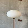 Mid Century Walnut & Brass Laurel Mushroom Floor Lamp