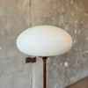 Mid Century Walnut & Brass Laurel Mushroom Floor Lamp