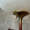 Mid Century Walnut & Brass Laurel Mushroom Floor Lamp