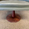 Single Mid Century Modern Walnut Base Swivel Chair with Vinyl Upholstery